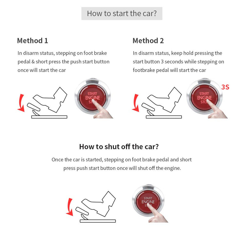 EASYGUARD ES002-P4 Push Engine Start Stop Module keyless go System with Remote Engine Start Optional for Automatic Transmission car only,Need use with Central Lock car Alarm keyless Entry and System