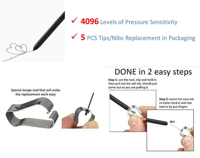 S22 Ultra Pen Replacement for Samsung Galaxy S22 Ultra 5G Touch Stylus Pen S Pen + Replacement Tips/Nibs (Phantom White) Phantom White