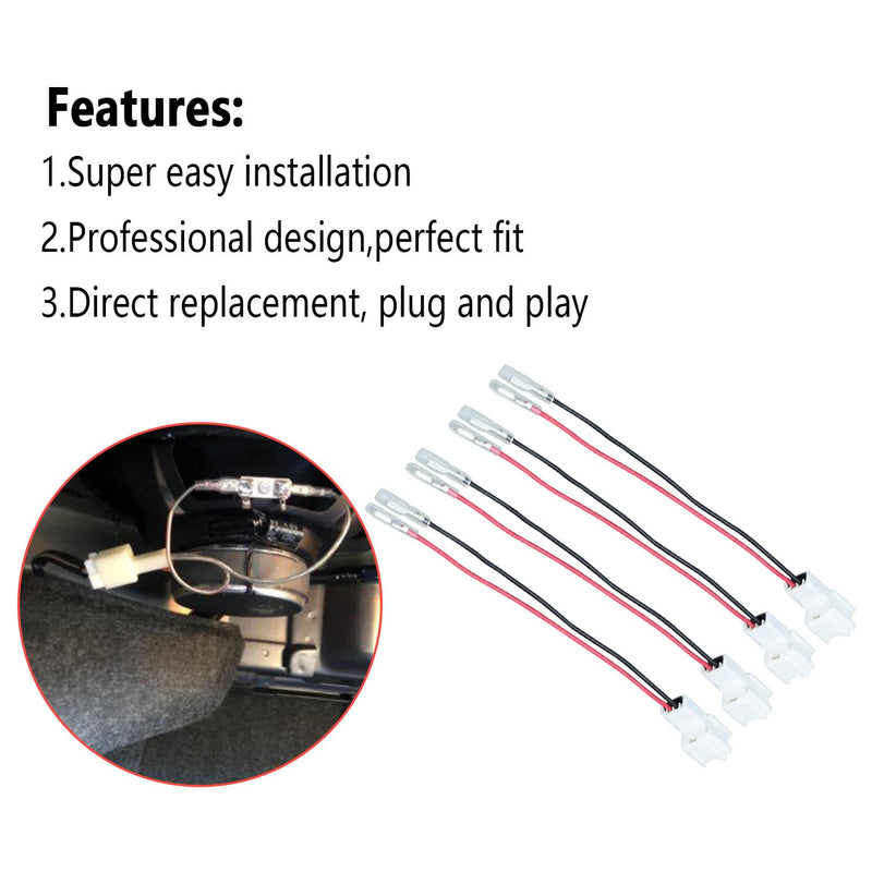 [AUSTRALIA] - 4Pcs Speaker Harness Replacement for Nissan Wire Harness 2004-2013 2014 2015 2016 2017 2018 2019 2020 2021, Infiniti Speaker Adapter 2006-2018 Car Speaker Connector Harness Adapter 