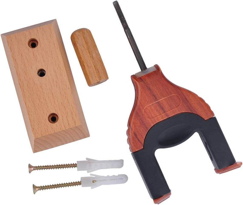 Ukulele Wall Mount, Auto Lock Ukulele Hanger, Hard Wood Base Ukulele Holder, For Ukulele/Violin/Banjo/Mandolin Wall Mount Hook Stand