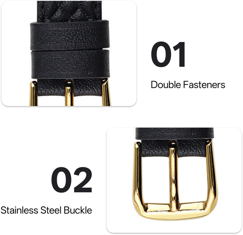 Diamond Bowknot Grainy Genuine Leather Watch Band, Compatible with Apple Watch Series 11/10/9/8/7/6/5/4/3/2/1/Ultra/SE, for 38/40/41/42/44/45/49/46mm, Dreesy Strap Black & Gold 42(Series 10-11)/38/40/41mm