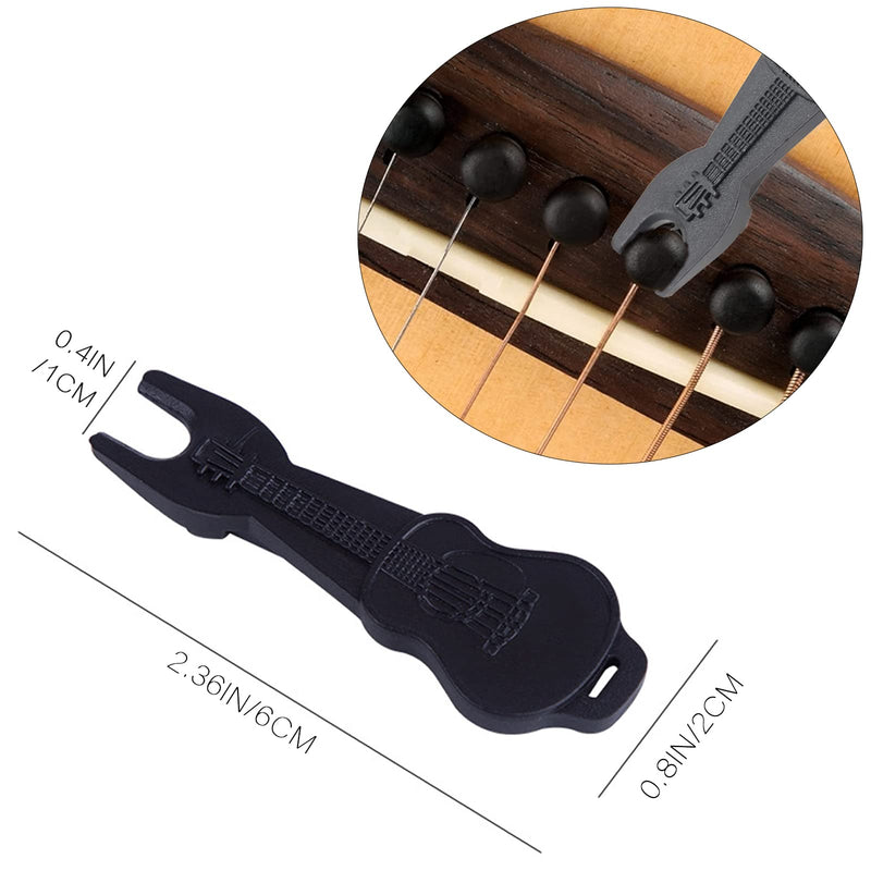6pcs Acoustic Guitar Bridge Pins, Ebony Wood Acoustic Guitar String Pins with Guitar Pin Puller, Bridge Pins Replacement Parts for Acoustic Guitar Pure Ebony