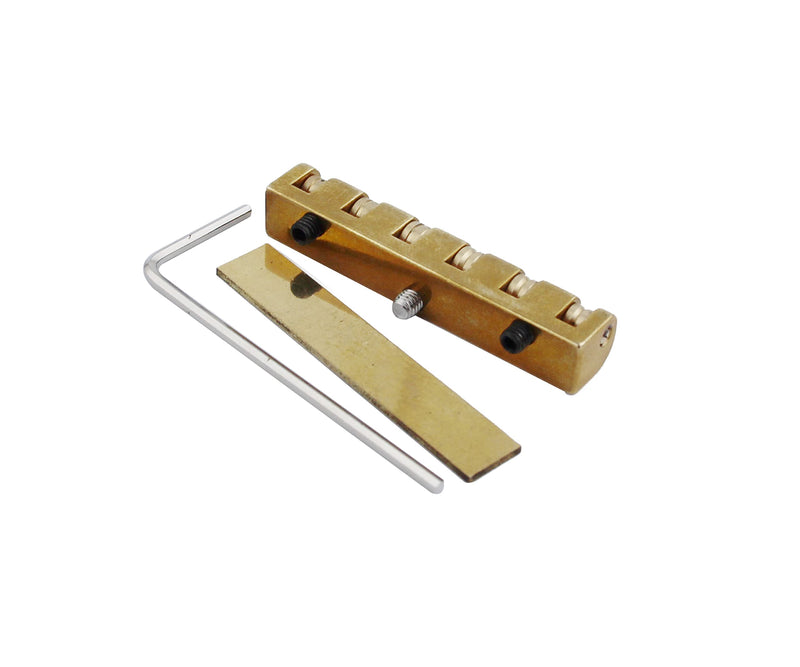 Guyker Height Adjustable 43mm Brass Roller Guitar Nut Replacement Compatible with Les Paul LP SG Style Electric Guitars