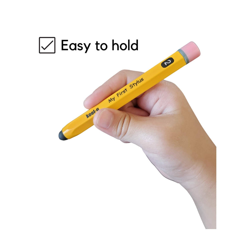KOOL-U Stylus Pens for Kids, Hexagon Shaped Like a Real Pencil, Compatible with All Touch Screen Devices - Apple IPAD, iPhone, Samsung Galaxy Tab, Amazon Fire - 2 Pack