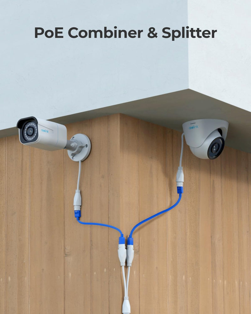REOLINK RLA-POECS1, Waterproof PoE Combiner & Splitter, Supports up to 300ft Cables, Truly Plug & Play. Perfectly Designed for Use PoE Cameras. Run Two Cameras on One Single Cable