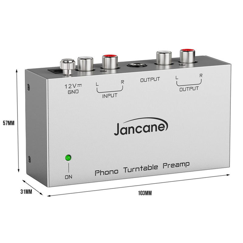 Phono Turntable Preamp, Phono Preamp for Turntable, Record Play, Mini Electronic Audio Stereo Phonograph Preamplifier with RCA Input, RCA/TRS Output, Phono Preamp with 12 Volt DC Adapter