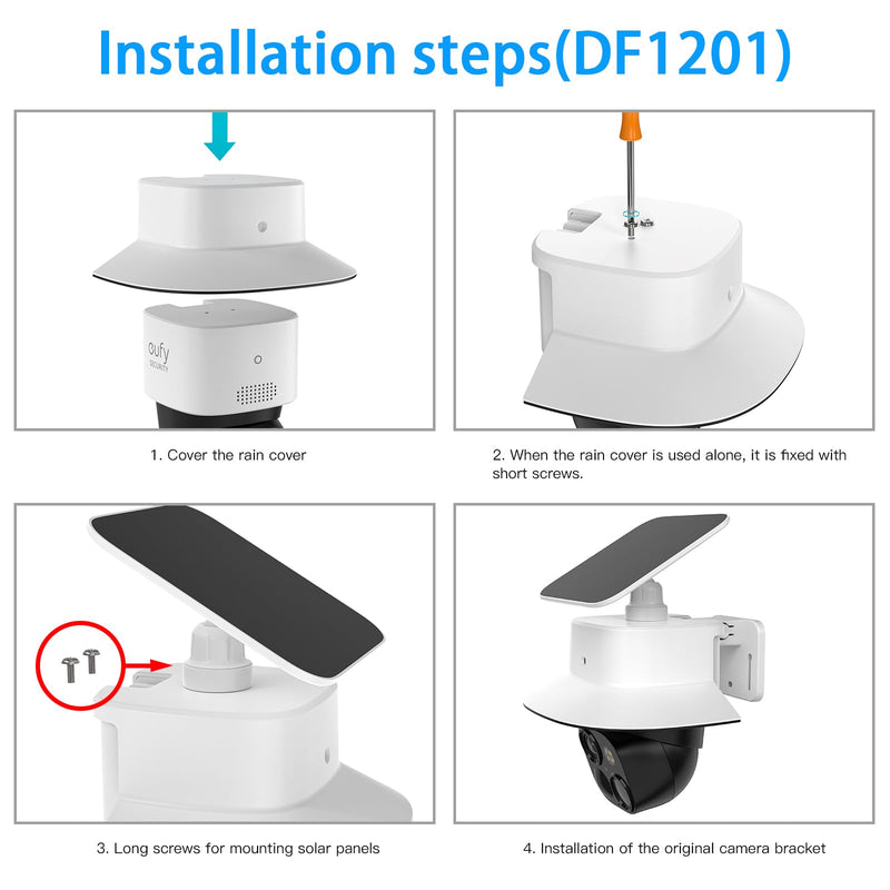Outdoor Camera Cover Compatible with Eufy SoloCam S340 - Sun Rain UV Shield for Security Monitoring System (Cover only) Rain UV Shield x1
