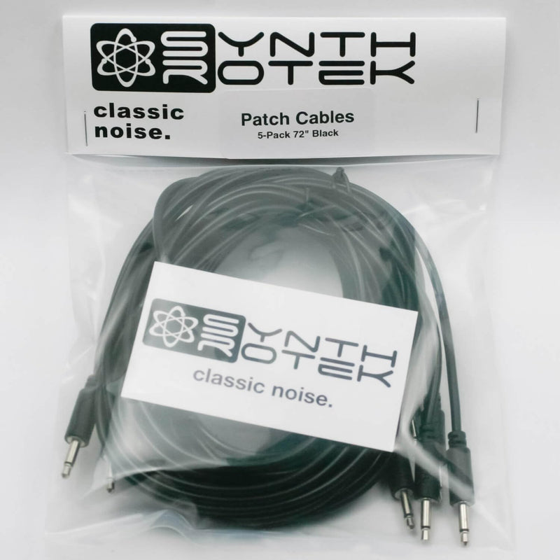 Patch Cables, 5 Pack 3.5mm 1/8 inch Mono Cables Eurorack Modular (72 inch, Black)