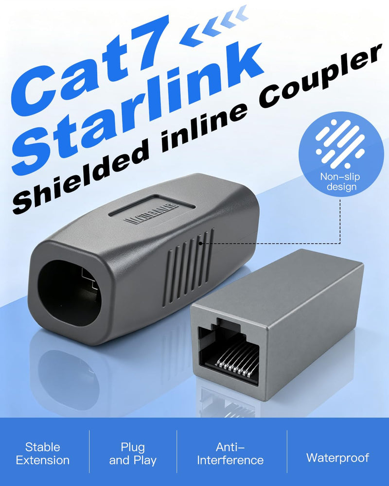 Starlink Cable Coupler for Gen 3 & Mini,Water-Resistant-Non-Slip Design | RJ45 Female to Female Extension Connector,Compatible with Starlink Gen 3/Mini Dish & Router Adapter 3 PCS 3 pack