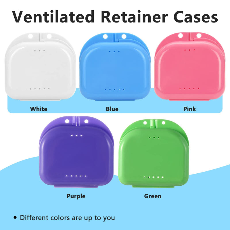 2 PCS Orthodontic Retainer Case,Retainer Case,Denture Case with Ventilation Holes for Mouth Guard and Floss