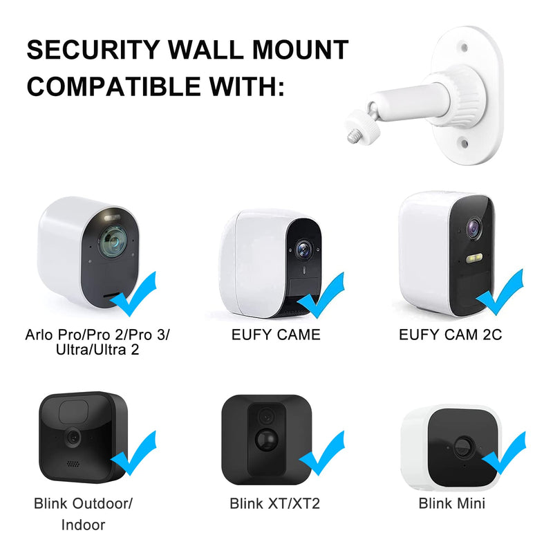 2Pack Strong Adhesive Wall Mount Compatible with Ring Stick Up Cam Wired/Battery and Ring Indoor Cam HD Security Camera,360 Degree Adjustable Mounting Bracket for Camera with 1/4 Screw Head