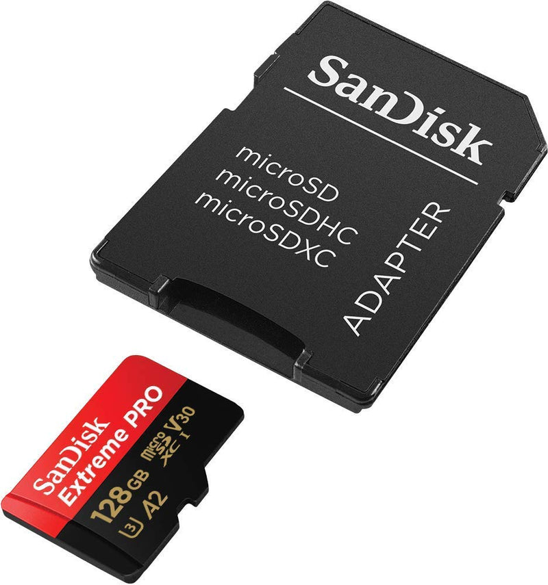 SanDisk Extreme Pro 128GB MicroSD Card for GoPro Hero 10 Black Camera Hero10 UHS-1 U3 / V30 A2 4K Class 10 (SDSQXCY-128G-GN6MA) Bundle with 1 Everything But Stromboli SDXC & Micro Memory Card Reader