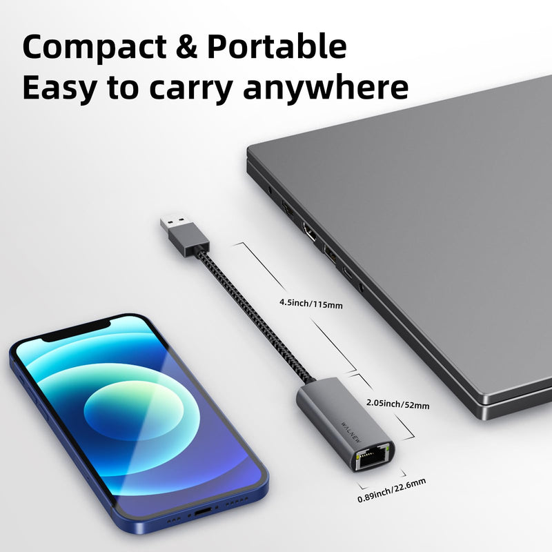 WALNEW 7-in-1 USB C Hub& USB 3.0 Ethernet Adapter Bundle