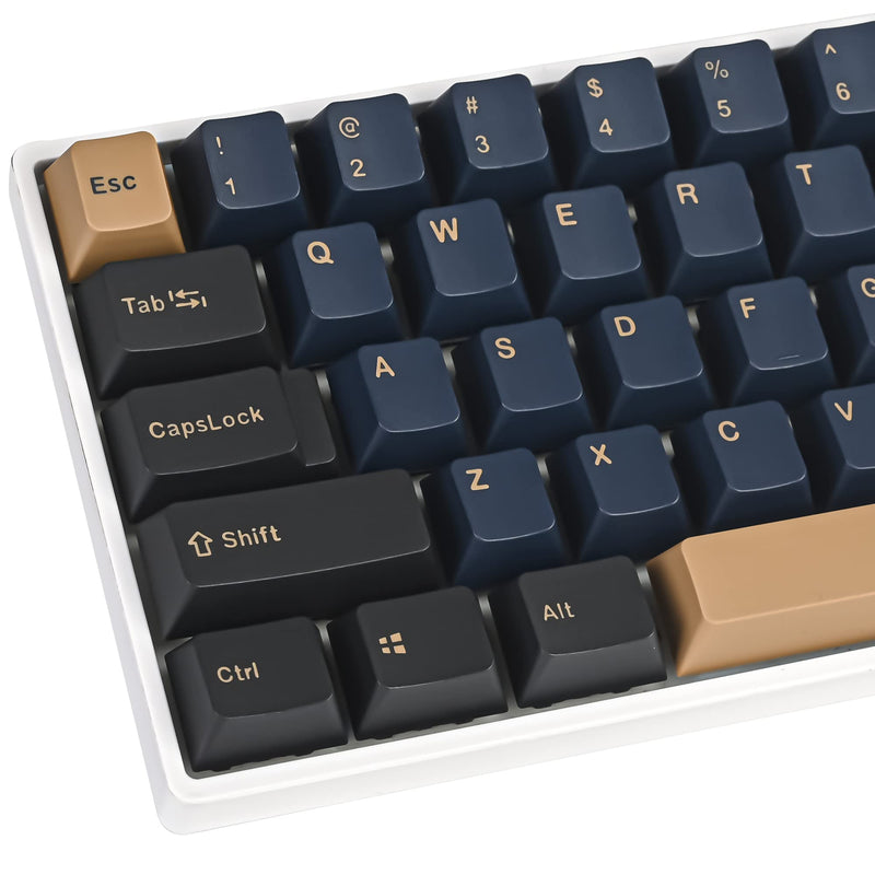 Blue Samurai PBT Custom keycaps ，135 Keys OEM Profile Double-Shot Key Cap Set for Cherry/Gateron MX switches 60 Percent / 64 /GK61 Gaming Mechanical Keyboard Blue Samurai