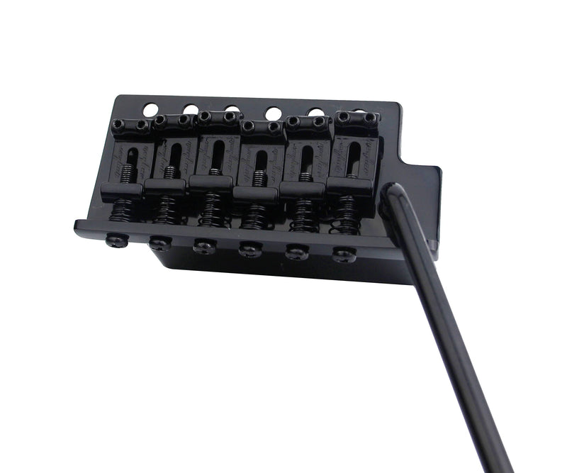 Guyker Tremolo Bridge Vintage Bent Steel Saddles and Zinc Block Compatible with Start ST Electric Guitar (GG-1004, Black) Zinc Block, Black