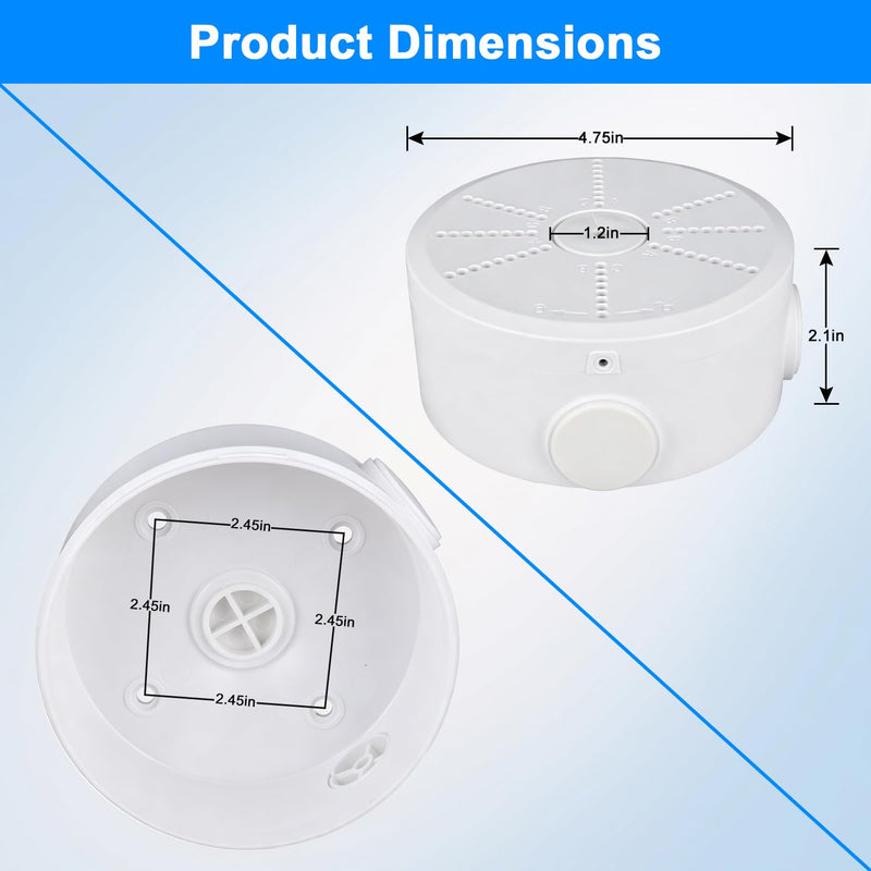 2026 New Security Camera Junction Box, Wall/Ceiling Mount for Indoor/Outdoor Camera, Weatherproof Cable Management Mount for Bullet Dome IP Cameras & Solar Panels. (4) 4