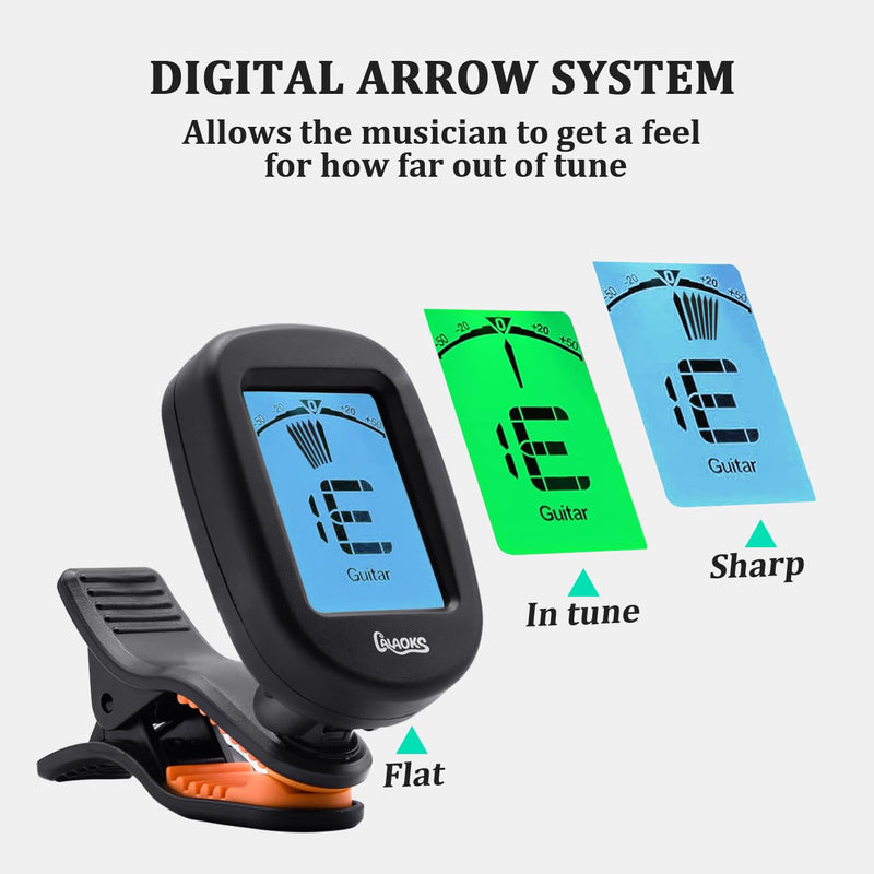 10Pack Guitar Tuner Clip on-Accurate Chromatic,Acoustic Guitar Bass Violin Ukulele Tuner GuitarTuner 10Pack