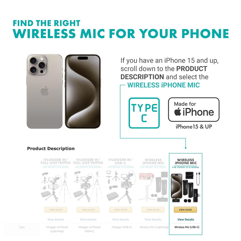 Movo Wireless Mini DI Duo iPhone Microphone for Video Recording - Wireless Microphone for iPhone with Clip on Lavalier Microphone for iPhone 10 HR Battery 164FT Range, Wireless Mic for iPhone, Black 2 Transmitters
