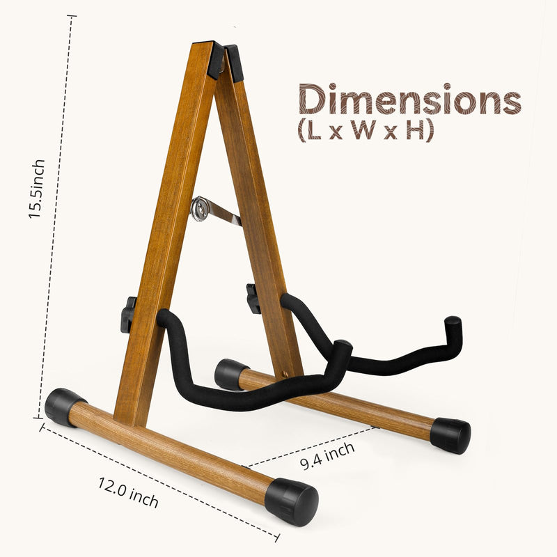 [AUSTRALIA] - Guitar Stand, Guitar Floor Stand, Acoustic Electric Wooden A Frame Folding Guitar Holder Adjustable for Bass, Cello, Mandolin, Banjo, Ukulele (Acacia) Acacia Wood 