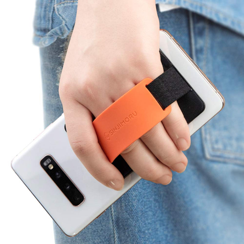 Sinjimoru Phone Grip Card Holder with Phone Stand, Secure Stick on Wallet for iPhone with Kickstand for Table. Sinji Pouch B-Grip Silicone Teal