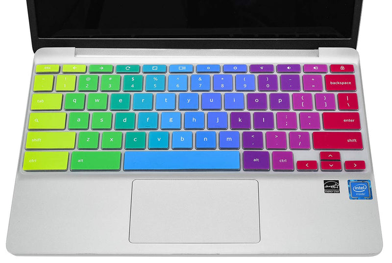 Colorful Keyboard Cover for HP Chromebook X360 11.6/14 inch, HP Chromebook 11 11A-NB0013DX/G7 EE/G6 EE/G2/G3/G4/G5, HP Chromebook 14-db/ca/ak/DA 14B-CA 14a-na Series, Chromebook Skin, Rainbow
