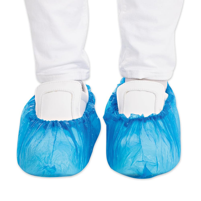 [AUSTRALIA] - Hygostar 200 x Shoe Covers Disposable Blue CPE Overshoes Shoe Covers Waterproof Overshoes Heel Protection for Shoes Shoe Covers Tear-Resistant Overshoes Elastic Overshoes 
