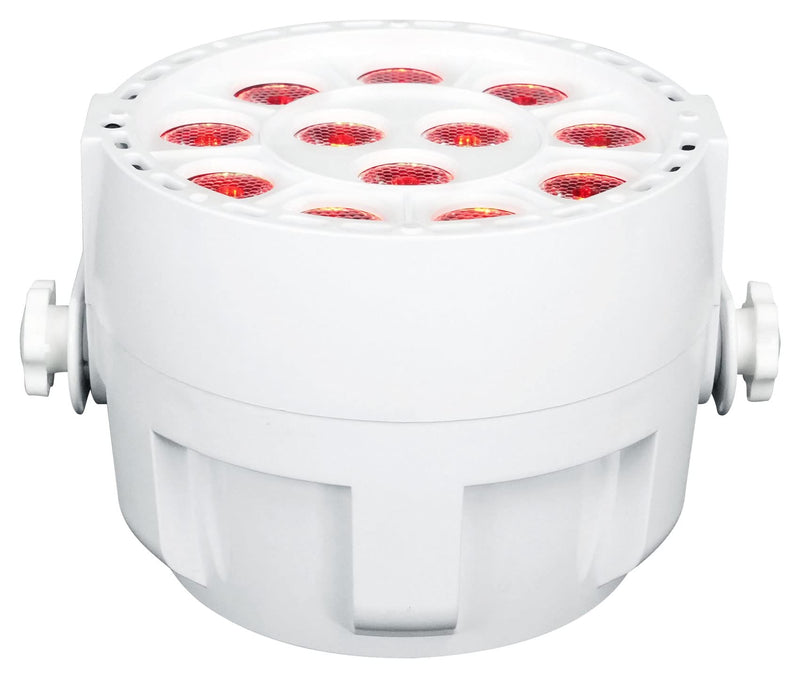 [AUSTRALIA] - Rockville RockPAR TRI White Compact LED Par Can Light, RGB, 12 Tri-Color LEDs, DMX, Auto/Sound/Master-Slave Modes, Adjustable Beam, Wireless Remote, for DJs and Events 