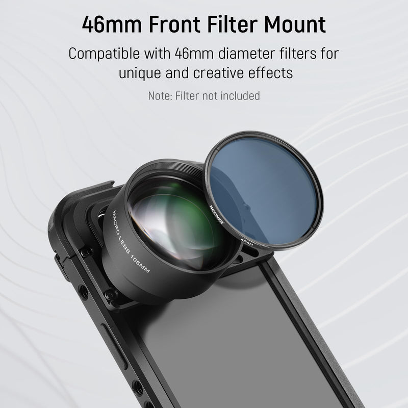 NEEWER HD 105mm Macro Lens Only for 17mm Thread Backplate, Compatible with SmallRig NEEWER iPhone Samsung Phone Cage Case with 17 mm Lens Adapter, 46mm Front Thread, LS-26