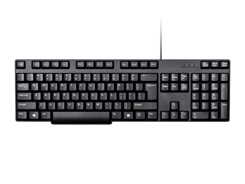 Monoprice Essential USB Keyboard - Black, Comfortable Key Action, Ideal Key Layout, Simple Wired Operation, Functional Form Factor
