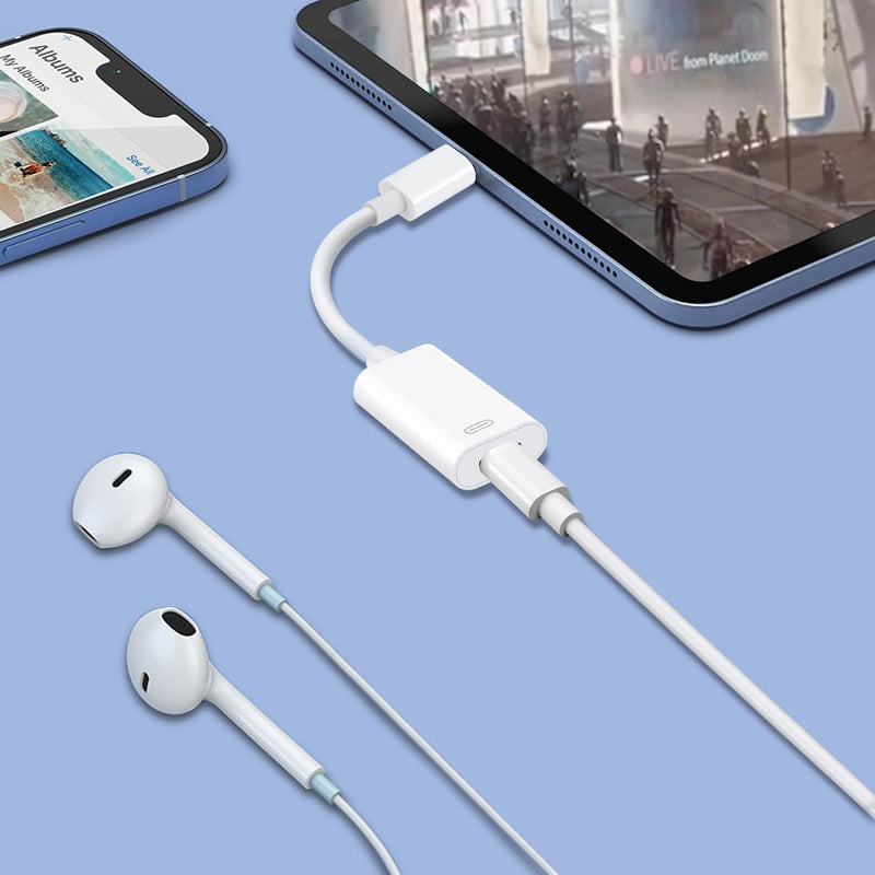 USB C to Lightning Headphone Audio Adapter for iPhone 16 15 Plus Pro Max with Charge Data,Type C Male to Female Lightning Earphone Converter Dongle for iPad Pro Air Mini MacBook