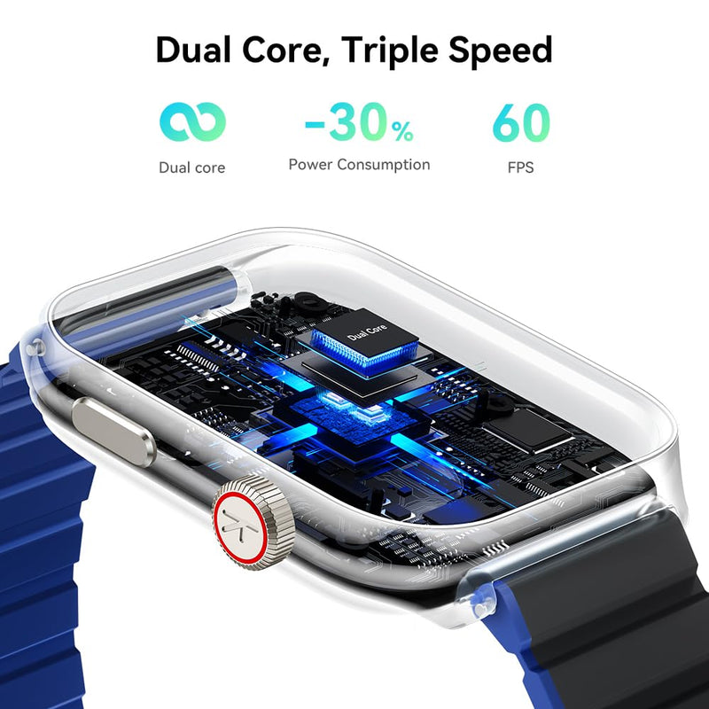Smartwatch for Men Women(Answer/Make Call), Smart Watches Compatible with Android & iPhone, 2.01'' AMOLED Display Fitness Tracker Watch with Alexa, Heart Rate/Sleep/SpO2 Monitor, 3ATM Waterproof