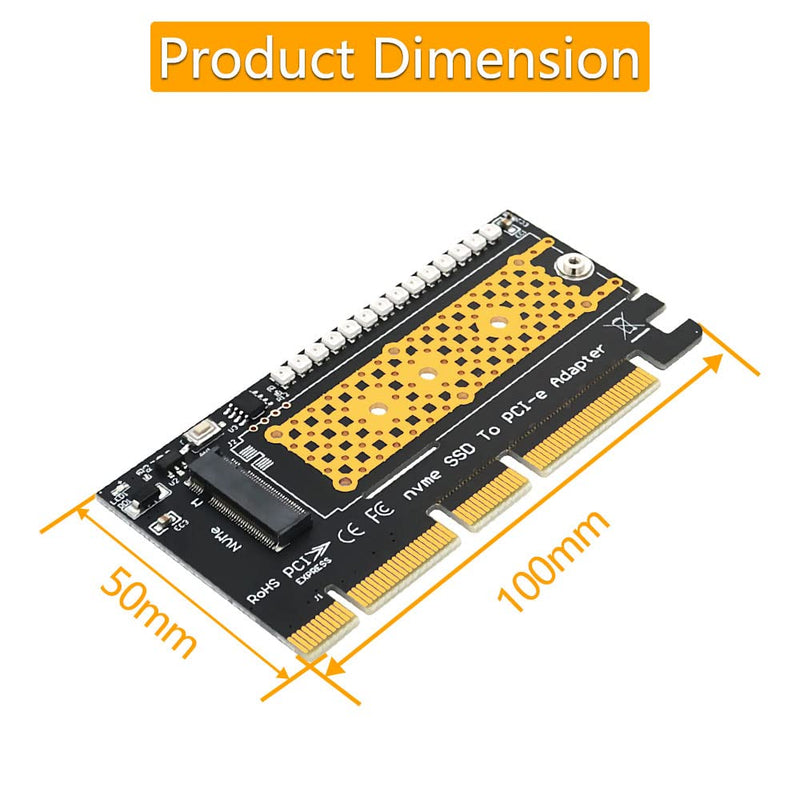 HLT M.2 nvme SSD to PCI-E 4X/8X/16X Adapter with 3528 Colorful Flash LED
