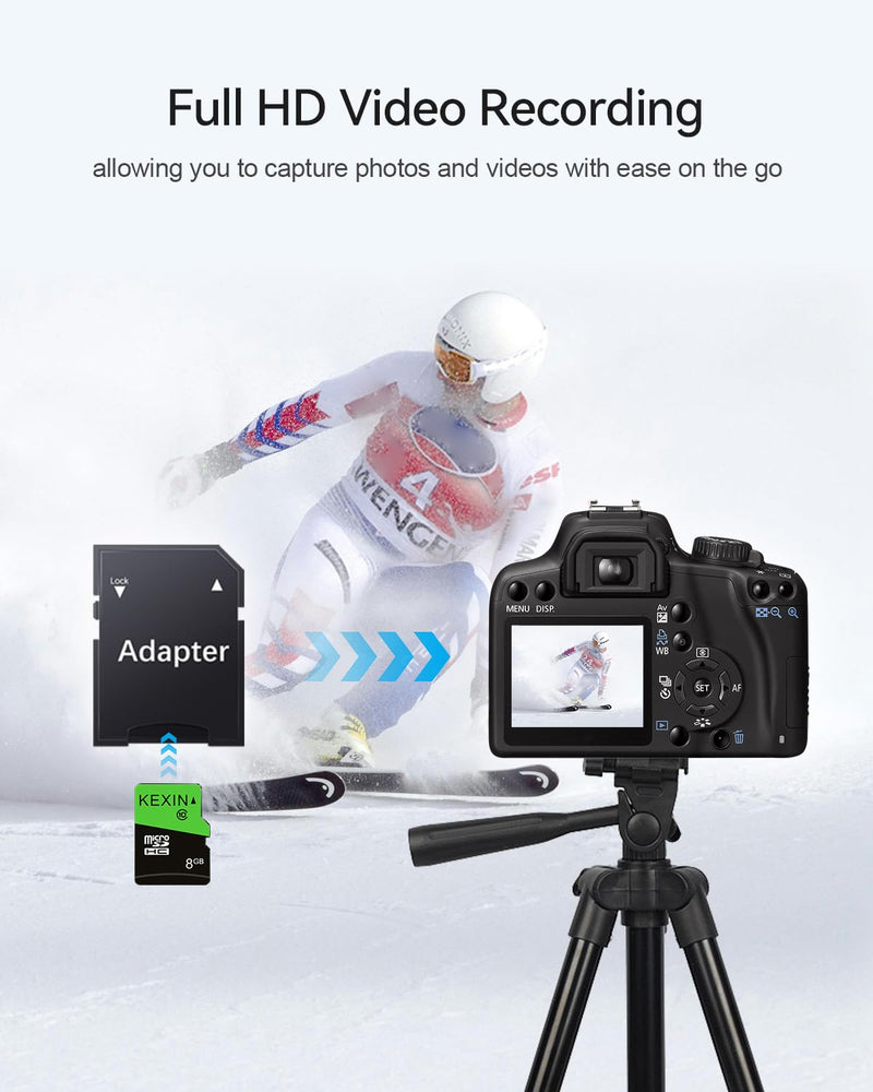 KEXIN 8GB Micro SD Card 10 Pack with SD Adapter microSDHC Memory Card UHS-I C10 Micro SD Card Full HD High Speed TF Card for Smartphone Tablet Action Camera Dash Cam Drone Game Console