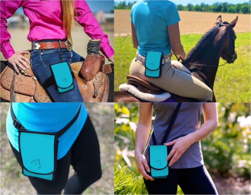 The Horse Holster Cell Phone Holder, Hunter Green, S/M - Holds All Cellphones, Money, Credit Cards, Lip Balm, Safely Secure Essentials During Activity, 4 Ways to Wear, Riding, Biking, and More S/M Leg Strap (25”)