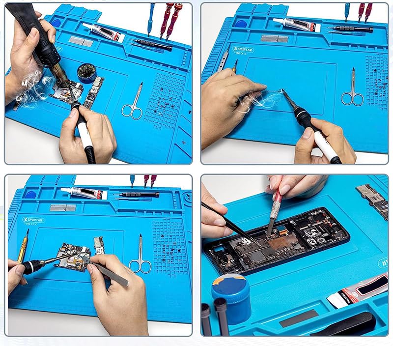 [AUSTRALIA] - Magnetic Soldering Mat, 45 x 30 cm, Repair and Soldering Mat, Silicone, 500°C Workbench Mat, for Repairing Watches, Phones, Laptops 