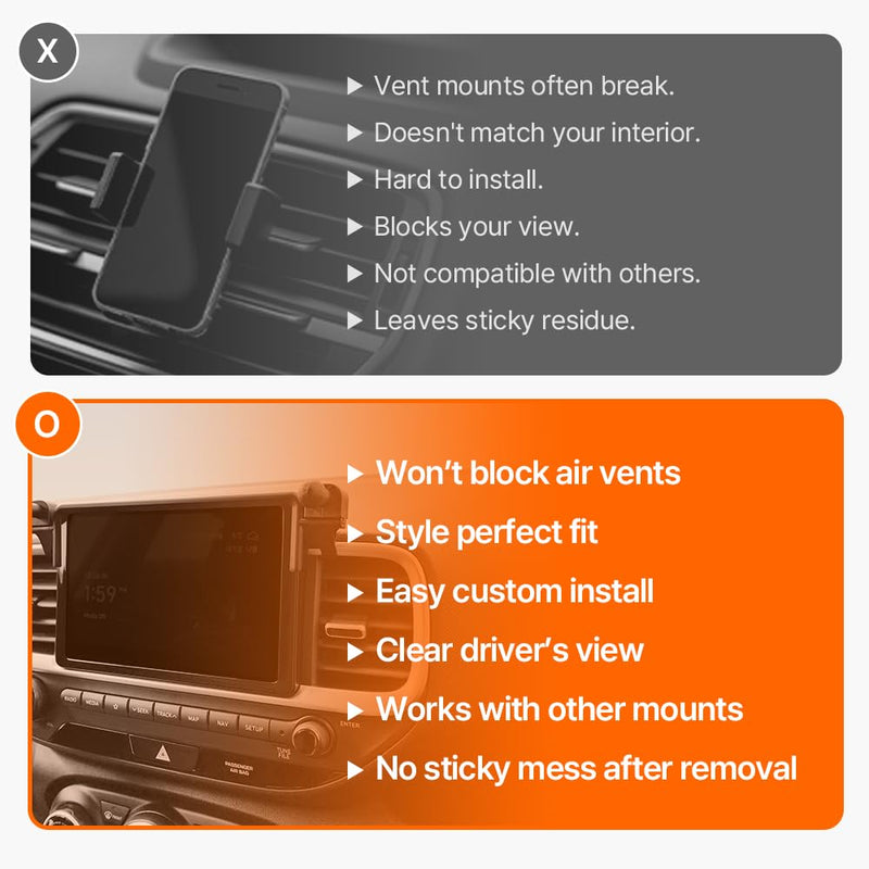 FICS Car Phone Holder for Hyundai Venue 2019, 2020, 2021, 2022, 2023, 2024, 2025, 2026– Custom-Fit Mount for Seamless Display Integration, Interior Accessories for Navigation Use, Stable Driving View