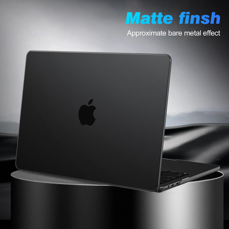 [AUSTRALIA] - EooCoo [Ultra Thin Armor] Case Compatible with MacBook Pro 14 inch 2024-2021 M3 M2 M1 A2918 A2992 A2779 A2442, [100% Match Space Black] [Anti-Fingerprint] Hard Shell&Keyboard Skin, Space Black Clear 