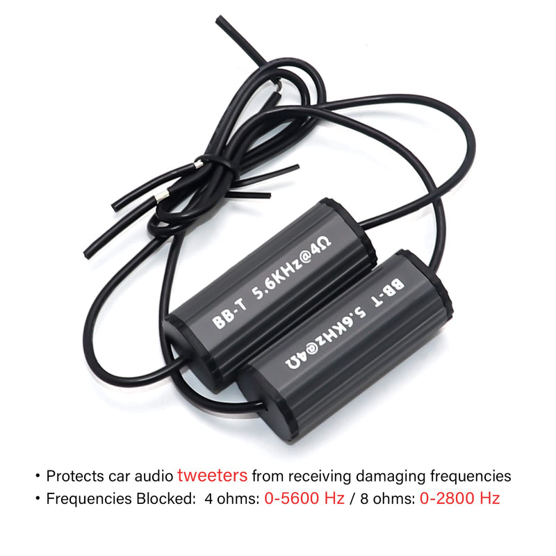 RECOIL BB-T Bass Blocks Designed to Protect Car Audio Tweeters, Eliminate Frequencies 0-5.6kHz at 4Ohms, Pair Protect Tweeter