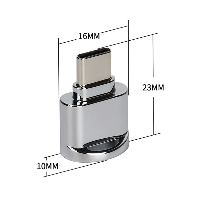 CY 2pcs USB Type C USB-C to Micro SD SDXC TF Card Reader Adapter for Laptop Cell Phone (2pcs/Set) silver