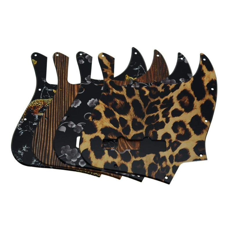 KAISH J Bass Style 3D Printed Plastic Pickguard 4 String Bass Pick Guard Scratch Plate for USA/Mexico Jazz J Bass Leopard Stripe