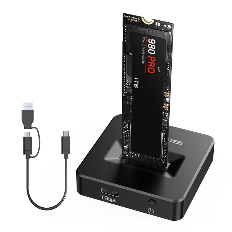ACASIS NVME SSD Reader Adapter, Aluminium Alloy Housing Fast Heat Dissipation, NVME to USB Docking Station, M.2 SSD to USB Adapter 10Gbps, Support M.2 (M Key) NVMe SSD and (B+M Key) SATA-Based SSD