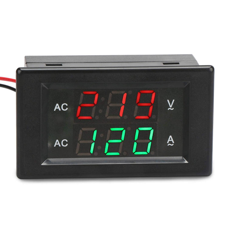 DROK Volt Amp Meter 2pcs, AC 500V 200A Digital Voltmeter Ammeter Panel, 0.39 Inches LED 2in1 Multimeter, 2-Wire Voltage Amperage Tester Gauge with Current Transformer AC 500V 200A (2-Pack)