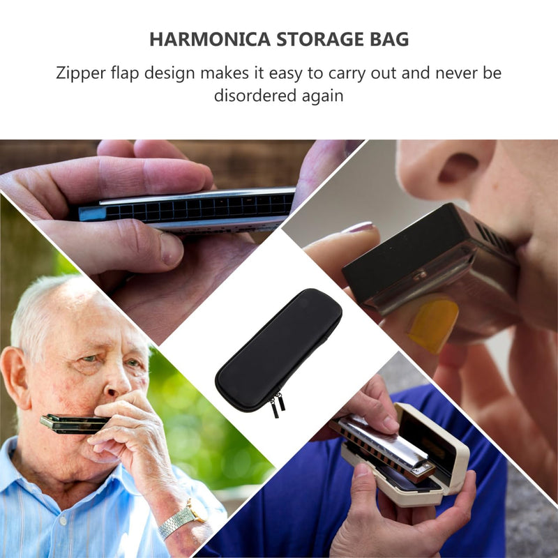 [AUSTRALIA] - Single Harmonica Case Storage Bag: Harmonica Carrying Case Hard Shell Zipper Pouch Musical Instrument Accessories 