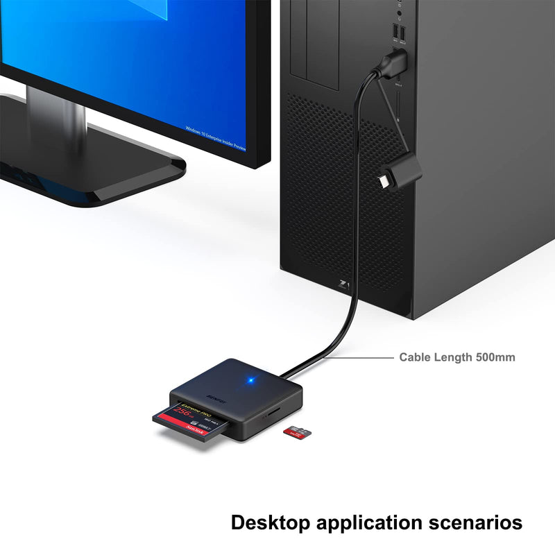 Memory Card Reader, BENFEI 4in1 USB USB-C to SD Micro SD MS CF Card Reader Adapter