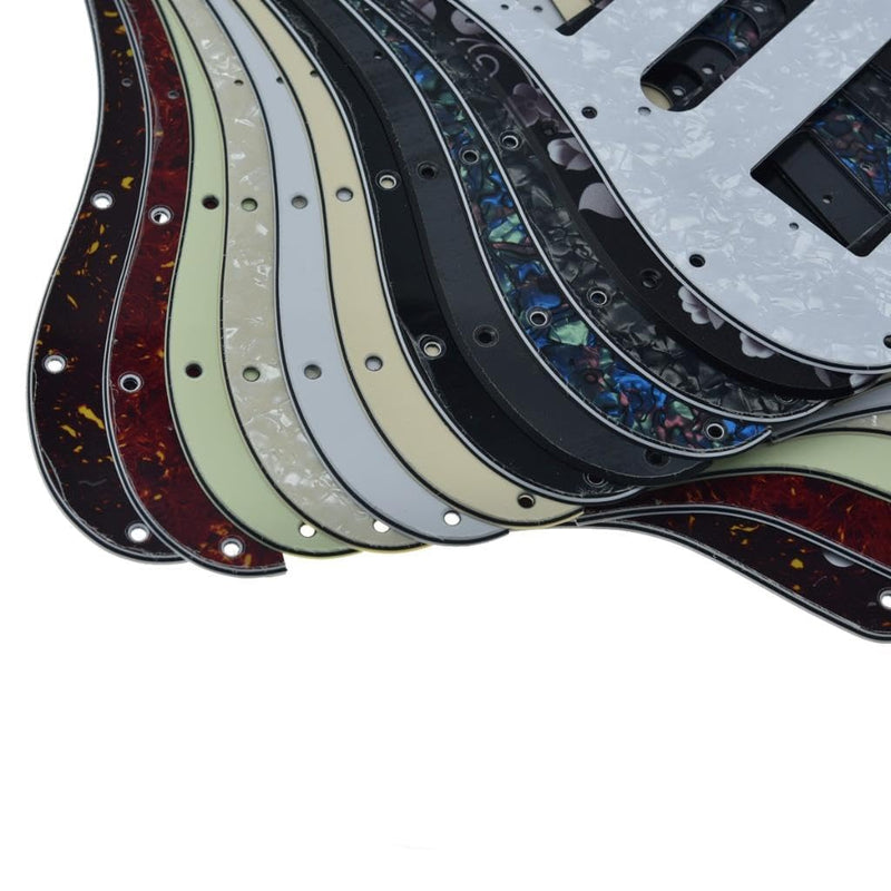 KAISH 11-Hole Modern Style Standard ST HSH Pickguard for American Strat Humbucker with Square Corner Matte Black
