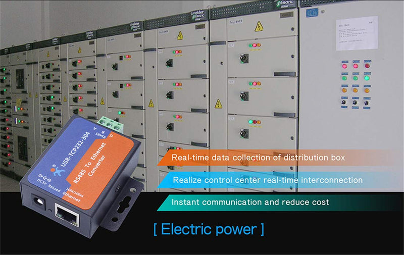 Single Port Serial Server RS232 RS485 RS422 Serial to Ethernet Converter DC 5V Transparent Transmission Between RS232/RS485/RS422 Ethernet Serial Data Communication Device (TCP232-304 RS485 Port) TCP232-304 RS485 Port