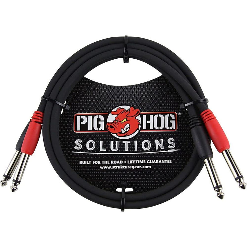 Pig Hog PD-21403 Dual 1/4" Mono (Male) Cable, 3 Feet (2-Pack)