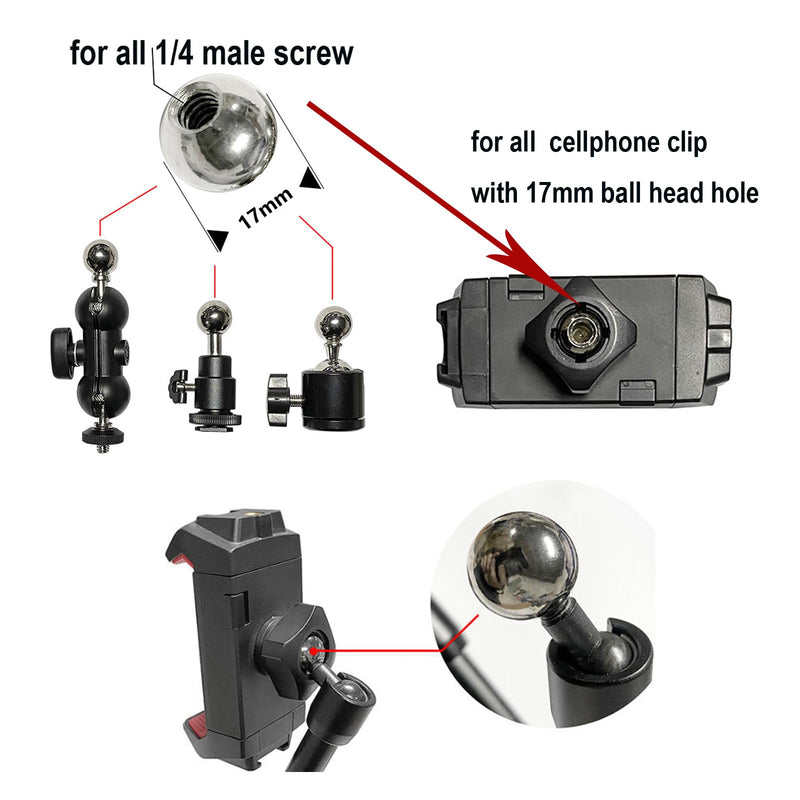 [AUSTRALIA] - 30Pack Camera Tripod Screw Mount Kit 1/4 to 3/8 Inch Adapter Threaded Converter 1/4" Swivel Ball Head and Hot Shoe E Clip for DSLR/Monopod/Flash Light/Quick Release Plate 