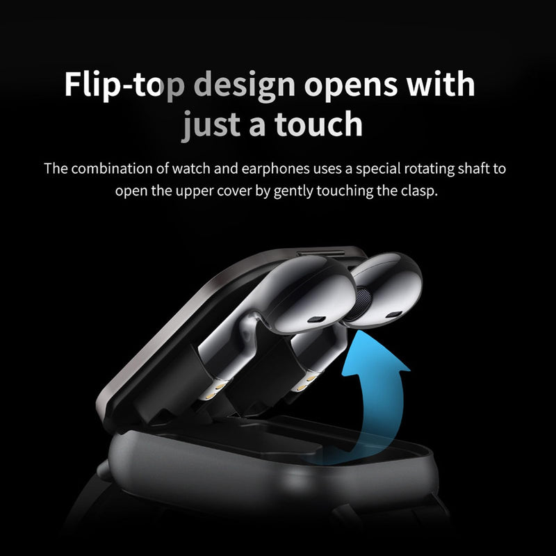 Zopsc 2 in 1 Smart Watch with Earbuds, 2.01in HD Touch Screen | Bluetooth Call Smartwatch, Fitness Tracker with Heart Rate Monitor, Magnetic Charging for iOS , Built-in Earbuds
