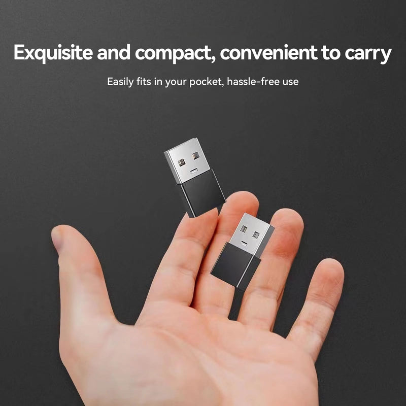 [AUSTRALIA] - Welldiea USB to USB C Adapter 4 Pack, USB C Female to USB Male OTG Charger Type C Converter Compatible with Apple Watch Ultra iWatch 7-9,iPhone 15~13 Plus Pro Max,AirPods 3,iPad Air,Car,Galaxy (Black) Black 